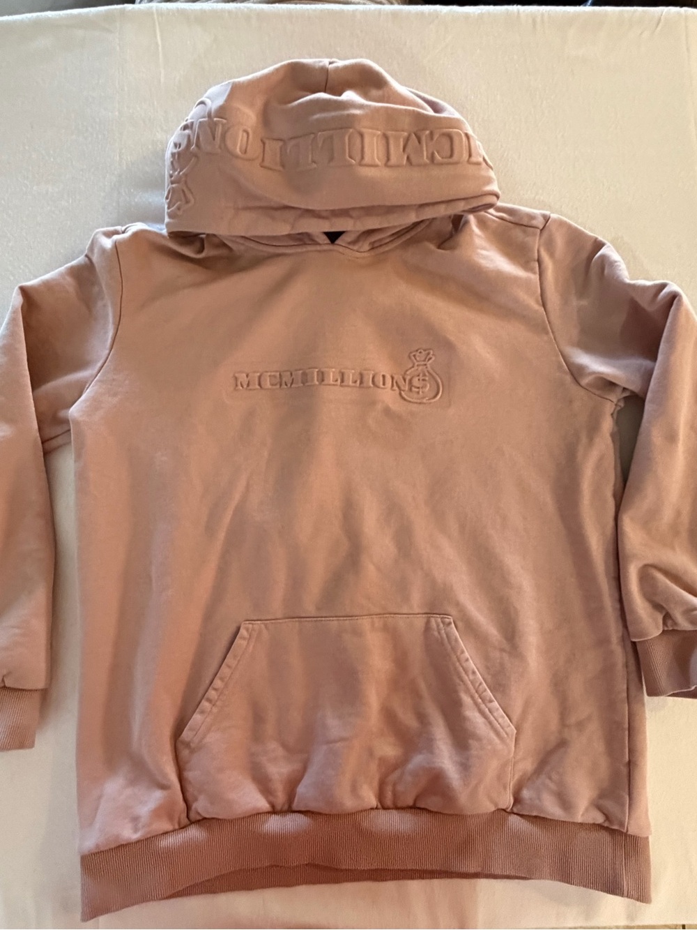 McMillions Apparel Pink Embroidered Hoodie Medium